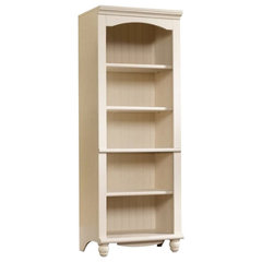 Pemberly Row Tall Narrow 5 Shelf Bookcase in White