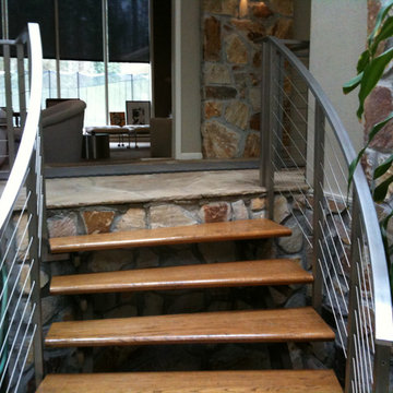 Stainless Steel Cable Railing - Rectangle Tube Top with Square Posts