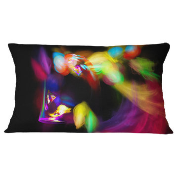 Colorful Smoke Spiral Abstract Throw Pillow, 12"x20"