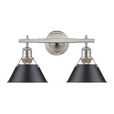 Golden Lighting 3306-BA2 PW Orwell 2 Light 18-1/4"W Bathroom - Pewter with