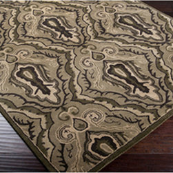 Universal Dark Khaki and Army Green Rectangular Rug - Rugs