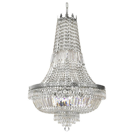 French Empire Crystal Silver Chandelier Lighting