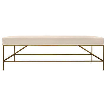 Hill Linen Fabric Upholstered Bench