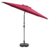 CorLiving 10 Foot Wind Resistant Patio Umbrella with Base, Wine Red