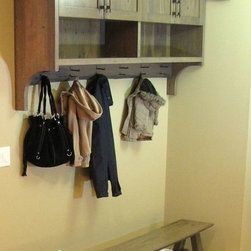 Rustic Reclaimed Barnwood Entry Cabinet / Coat Rack - Furniture