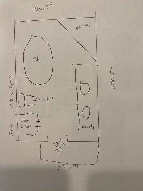 Ideas for empty space in bathroom left by removal of giant tub.