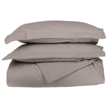 Luxury Egyptian Cotton Duvet Cover Bedding Set, Gray, Full/Queen
