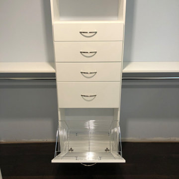 Custom Closet with Pull Out Hamper Basket