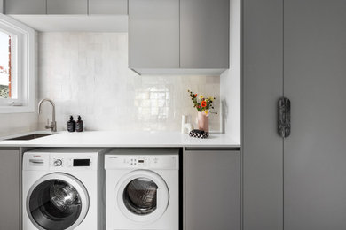 Inspiration for a contemporary laundry room remodel in Melbourne