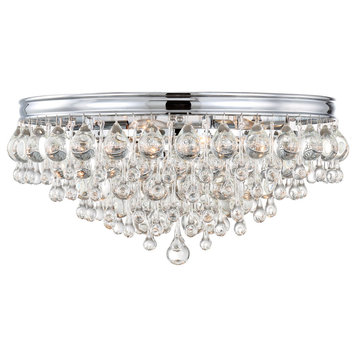 Crystorama 138-CH 6 Light Flush Mount in Polished Chrome
