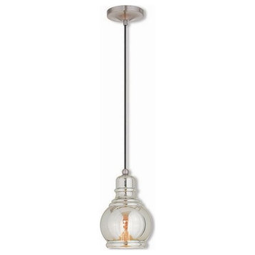 1 Light Mini Pendant in Coastal Style - 6.25 Inches wide by 11.5 Inches high