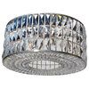 The Monroe Round Clear Crystal Chandelier, Flush, Brushed Nickel