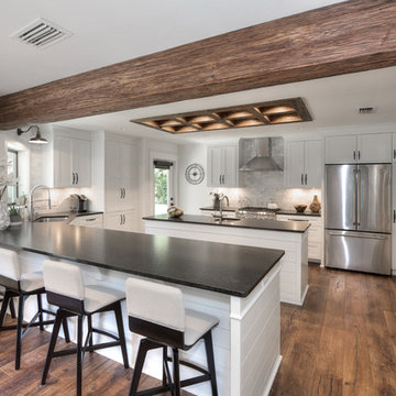 White and Earthy Clutter Free Kitchen