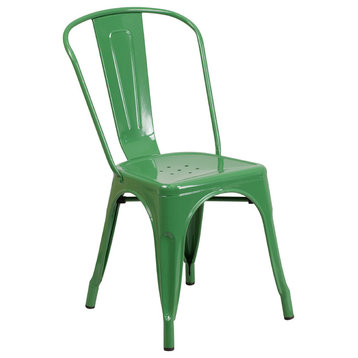 Flash Furniture Commercial Grade Metal Stackable Chair, Green - CH-31230-GN-GG