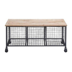 Hopper Black Storage Bench - Accent And Storage Benches