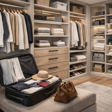 Custom Closet Drawer with Accessory Organizer and Hanging Space