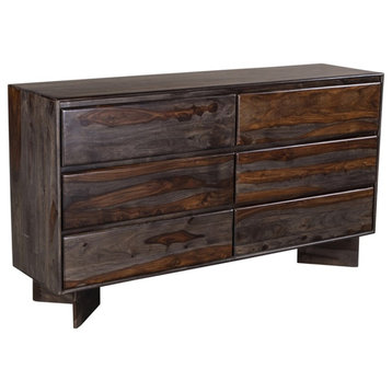 Porter Designs Cambria Solid Sheesham Wood Dresser - Gray
