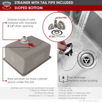 STYLISH 21 inch Single Bowl Undermount and Drop-in Stainless Steel Kitchen Sink