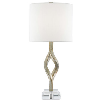 Elyx Table Lamp 1-Light, Chinois Silver Leaf/Clear
