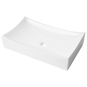 ALFI brand ABC904 White 26" Fancy Rectangular Above Mount Ceramic Sink