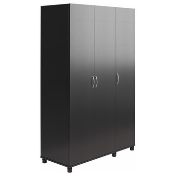 Systembuild Evolution Lory 3 Door Wardrobe with Clothing Rod in Black