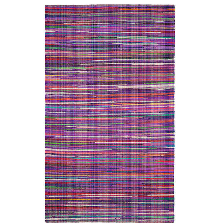 Safavieh Rag Rug Rar240C Rug, Purple/Multi, 2'6"x4'0" Runner