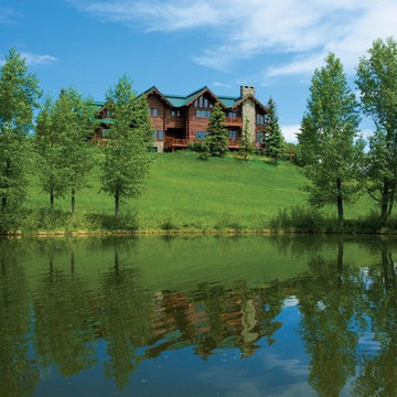 Multi-Story Pine Log Home