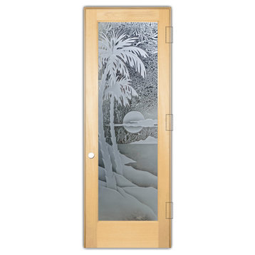 Pantry Door - Palm Sunset - Maple - 30" x 84" - Knob on Left - Push Open