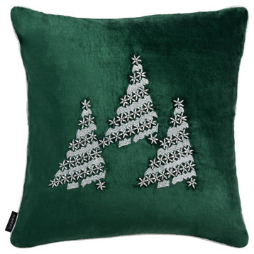 Safavieh Winter Tree Pillow Green 18" X 18"