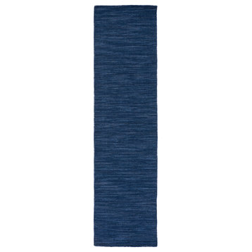Safavieh Kilim Klm125N Solid Color Rug, Navy/Blue, 2'3"x9'