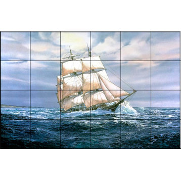 Tile Mural, Hunter Heading Out by Jack Wemp
