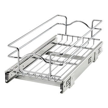Single Tier Bottom Mount Pull Out Steel Wire Organizer, 8.75"