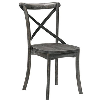 ACME Kendric Wood Side Chair Set of 2 in Rustic Gray