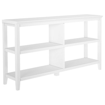 30" White Open Bookcase With Two Shelves