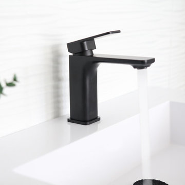Single Handle Bathroom Faucet, One Hole Vanity Sink Faucet,Matte Black Finish