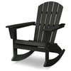 POLYWOOD Nautical Adirondack Rocking Chair, Black