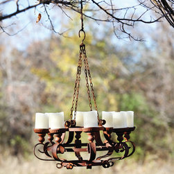 Rusty Chandelier - Outdoor Hanging Lights