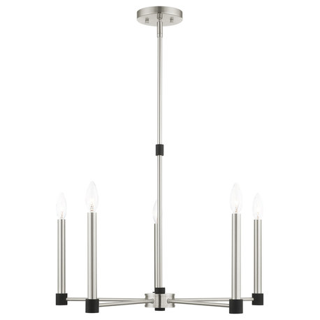 Karlstad 5 Light Chandelier, Brushed Nickel