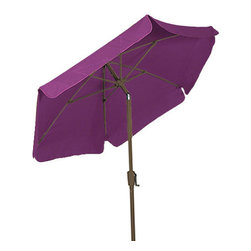 FiberBuilt Umbrellas LLC - FiberBuilt Garden 7.5 Foot Hexagonal Burgundy Champ Bronze Finish Umbrella - Outdoor Umbrellas
