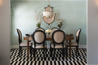 Example of a cottage dining room design in Charlotte