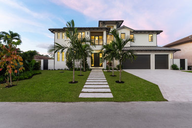 Example of a minimalist exterior home design in Miami
