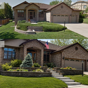 Modern Front Yard Curb Appeal with Sloped Lawn Steps