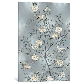 "Chinoiserie In Silver III" by Renee Campbell, Canvas Print, 18x12"
