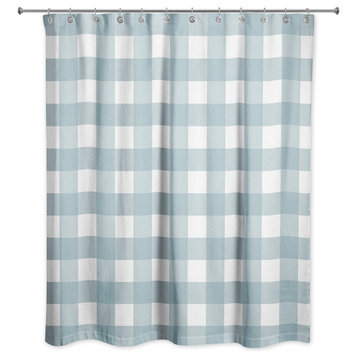 Sea Glass Buffalo Check 71x74 Shower Curtain