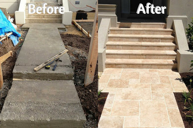 Before and after paving landscaping