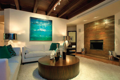 Example of a trendy living room design in Austin