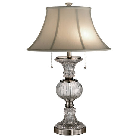 Evelyn 2 Light Table Lamp, Brushed Nickel