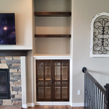 Built-In Display Cabinet w/ Floating Alder Shelves
