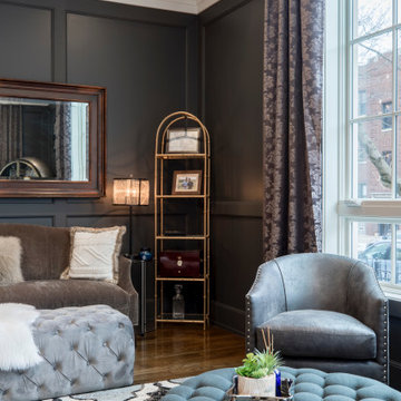 Transitional Custom Home Living Room