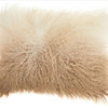 Couture Fur Ombre Tibetan Lamb Beige/White Throw Pillow - Beige White, 20x14